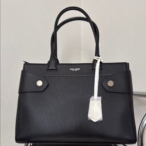 Henri Bendel Black Satchel with Sleek Design